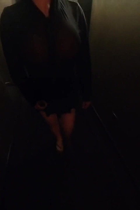 Walking in Hotel with Cum in Dildo, Riding Dildo in Full View, Face Exposed