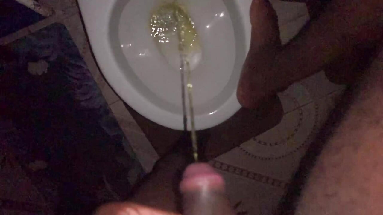 Pissing in Toilet Desperate Male
