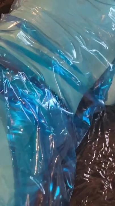 Jaw-dropping moment from "Blue Transparent PVC Plastic Masturbation"