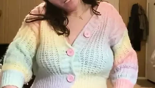 I fucked myself in a gay lesbian pride sweater making myself cum for my step brother and his wife then emailed it to them