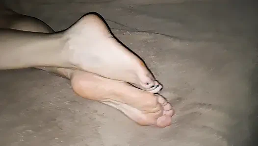 Horny granny next door love to tease me with her feet