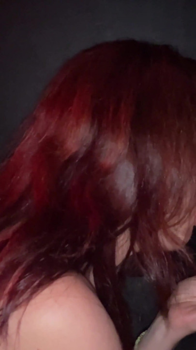 Key moment from "Wife sucking and fucking bareback at the gloryhole with hubby and strangers"