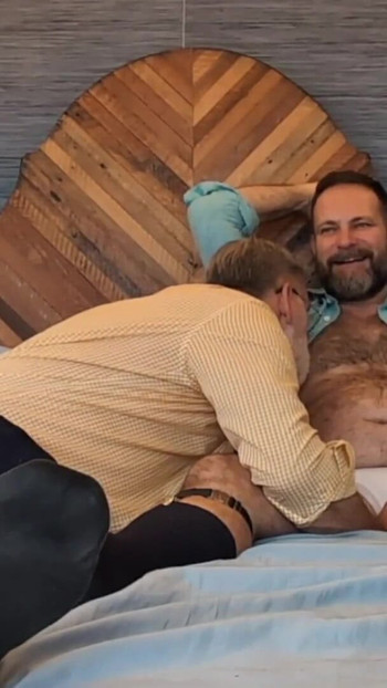 Iconic moment from "Two Hairy Daddys in bed afterwork - Seattle gets bred"