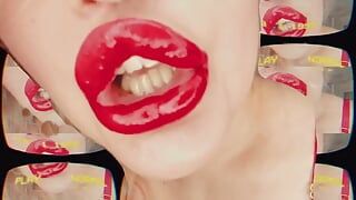 Lápiz labial rojo para mariquita