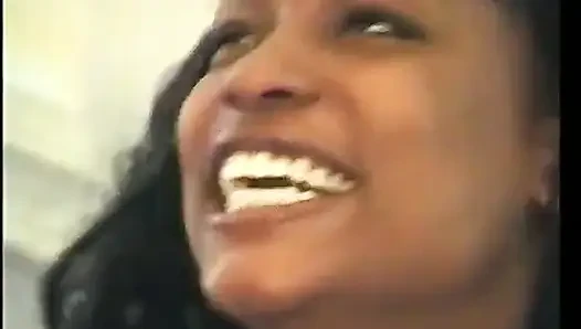 Black babe and dude have hardcore fuck on the carpet