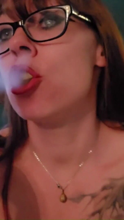 Power Smoking with Nose Exhales and Small Tits | Clip 1
