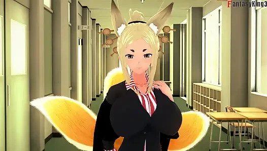 Tsubaki Shinra wird geil, Xenovia beim schwanzlutschen zu beobachten - HS ÜBERS GESICHT, NTR Madness 13
