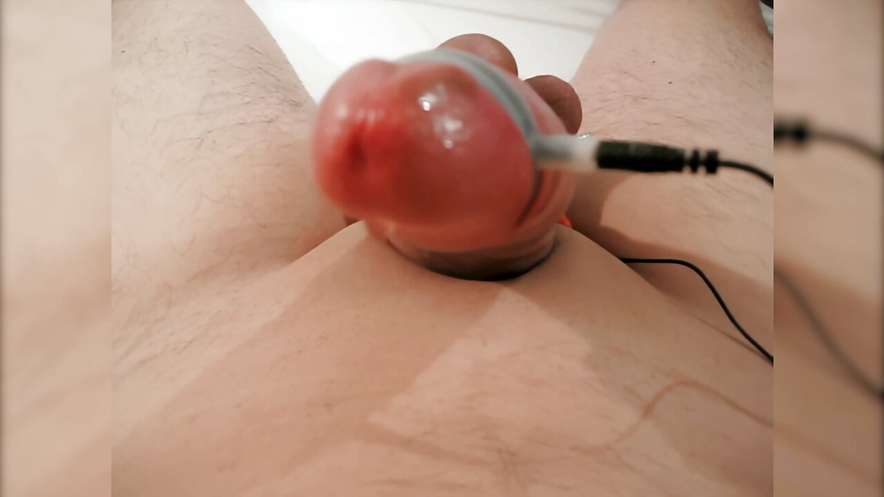 Extreme Estim Torture CBT Precum Leaking From Big Cock - Cumshot With Tight Cock & Ball Bondage - Juicy Load Of Cum