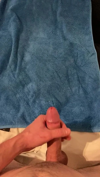 Big cumshot from excited cock