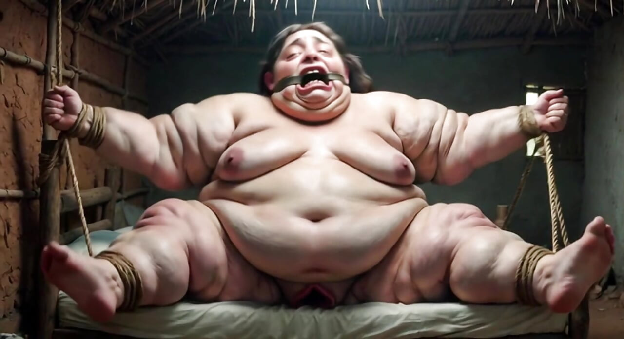 Desperate SSBBW in Rope Bondage - Dripping Fat Wide Pussy