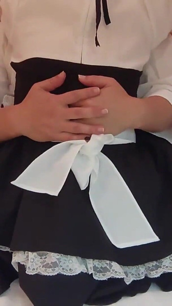 Key moment from "Cute maid's cosplay If you thrust up from below, your pussy will break Amateur photography blowjob"