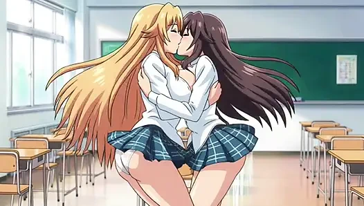 Üniformalı iki kız. Hot Kiss