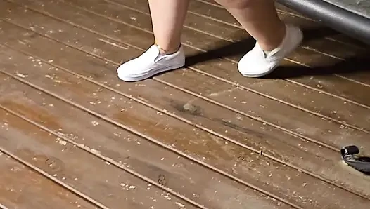 BBC Cucks Husband Outside on Deck