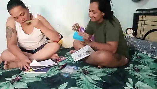 We catch up on studies and end up fucking