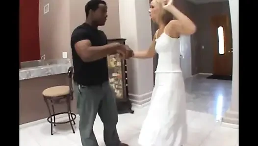 Double penetration for the young blonde looking for black cock