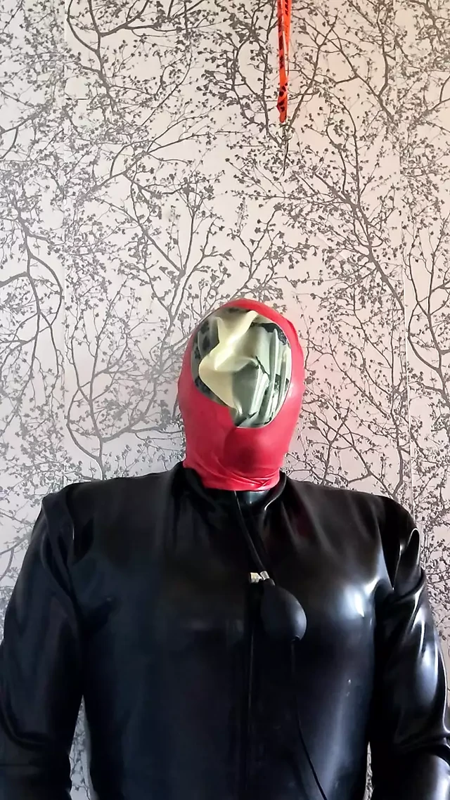 Double latex mask breath play
