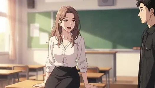Young teacher Is Way Too Relaxed With Her Adult Student