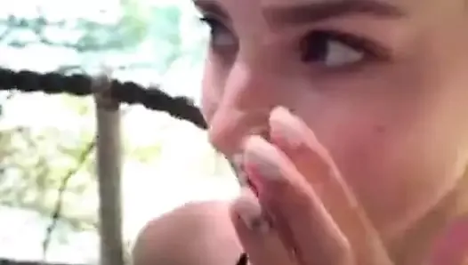 Blowjob facial by girlfriend on vacation
