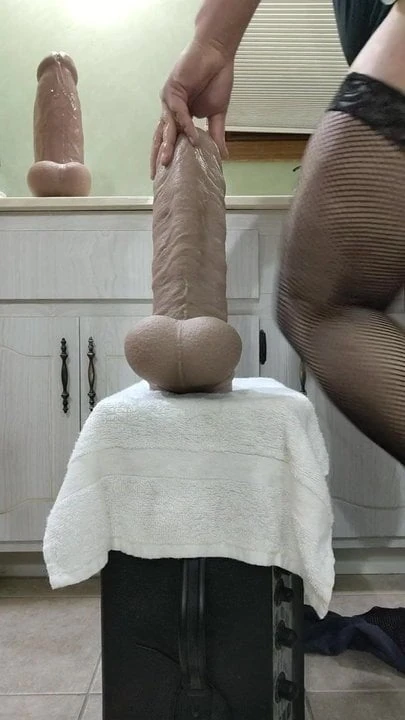 Ridding my huge dildos