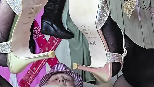 High Heels Whore Gets Fucked by 12 in the Store