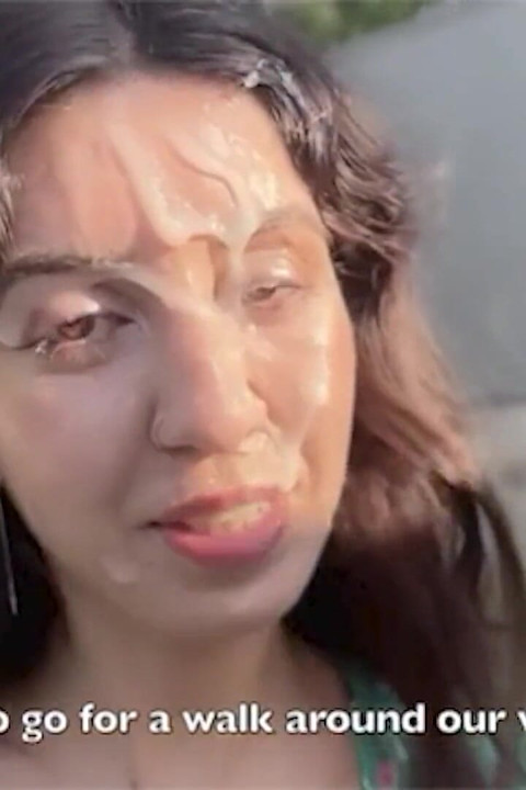 Teenie Bukkake Cumwalk - 18yo Covered in Cum Walking
