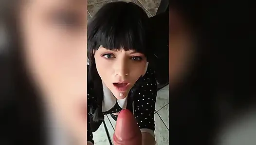 Шейминг хуя и камшот на лицо для Lenara Grimwood