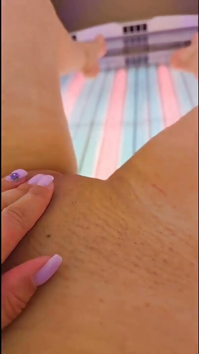 Having fun with myself at the Solarium , so hot