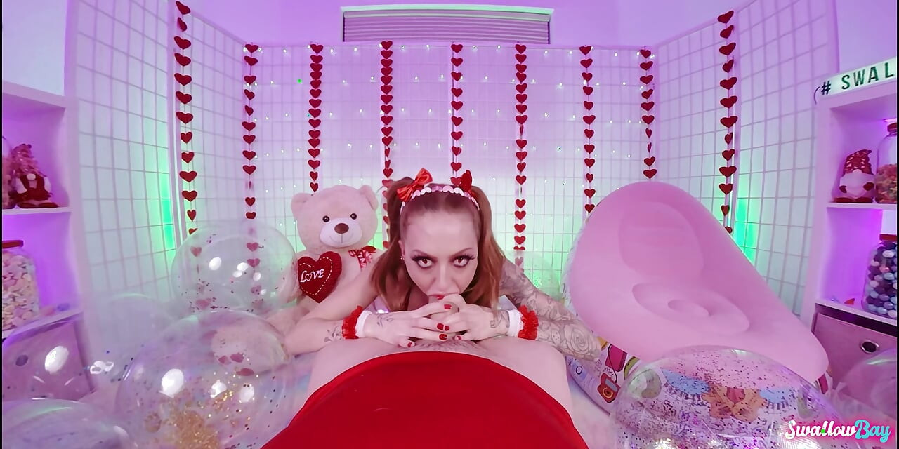 Horny Redhead Kendra Cole Gives Sloppy Valentine's Blowjob