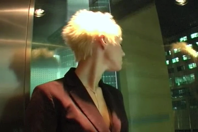 Short haired German blonde gets her shaved pussy smahsed