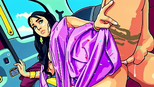 Bengali nurse takes a taxi and puts a big cock in her tight Asian pussy with her big tits out