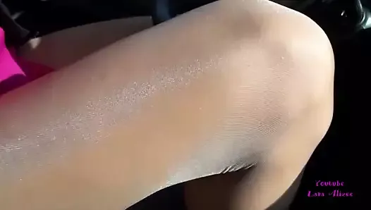 Glossy pantyhose in my car
