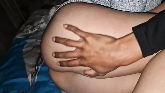 My stepsis forgot to close the door to her room, she catches me masturbating next to her and I'm surprised by her reaction