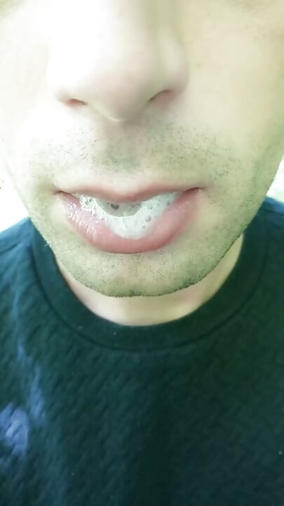 Showing Cum Load in Mouth and Swallowing - Solo Cum Play After Getting Cum in Mouth