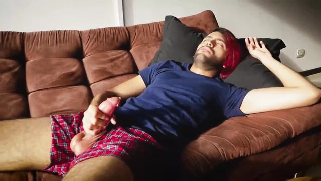 Latino with big uncut cock jerking off and moaning at sunset - Camilo Brown