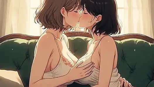 AI Generated Cartoon content, Uncensored video of 18 Year old Anime Girl, Kissing Orgasm of Mature Women