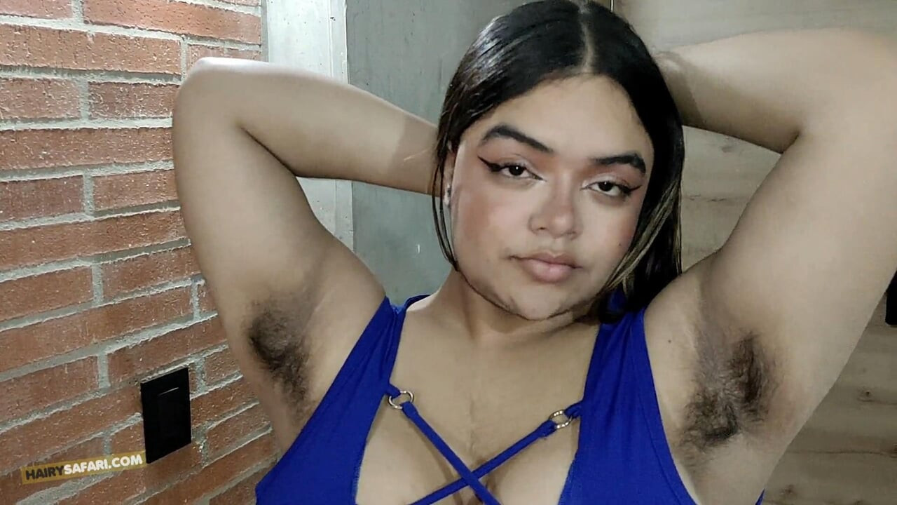 Hairy Celeste in her blue dress