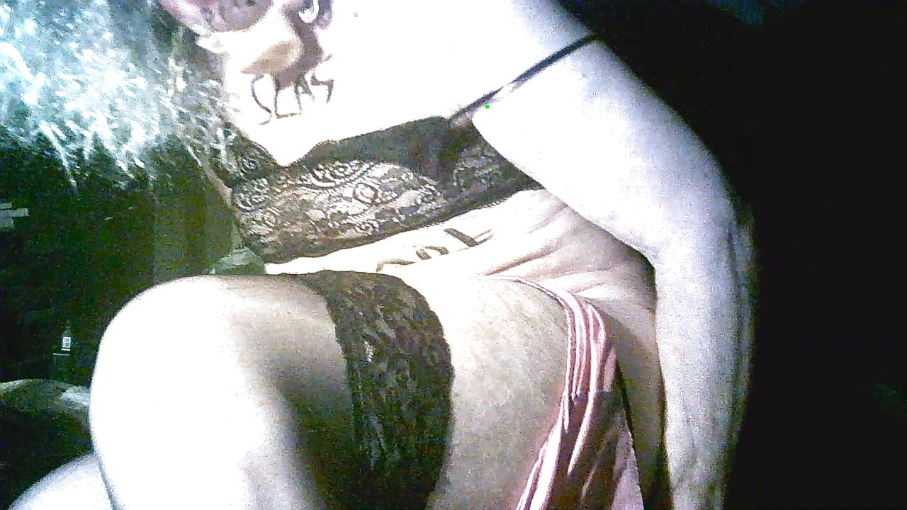 Hopeless old sissy slag Sarah's  degradation, smokes, fucks her filthy hole with a big black dildo wanks her sissy clit her clit