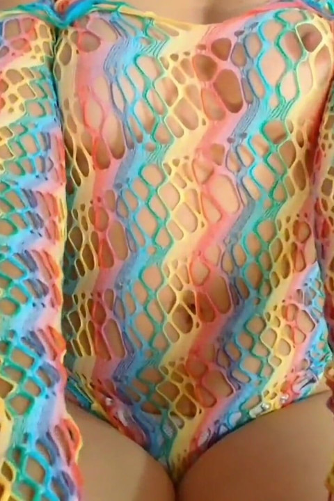 Gorgeous Bellealiz in Her Colorful Swimsuit