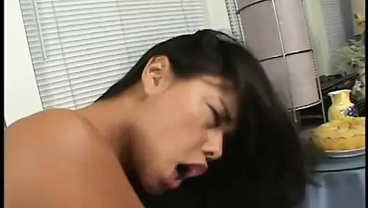 Brunette teen gets her feet licked and cunt fucked