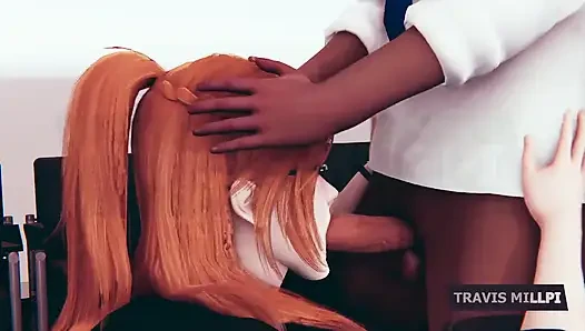 Büyük memeli kızıl saçlı sekreterle saatler süren cezadan sonra ofiste baştan çıkarma