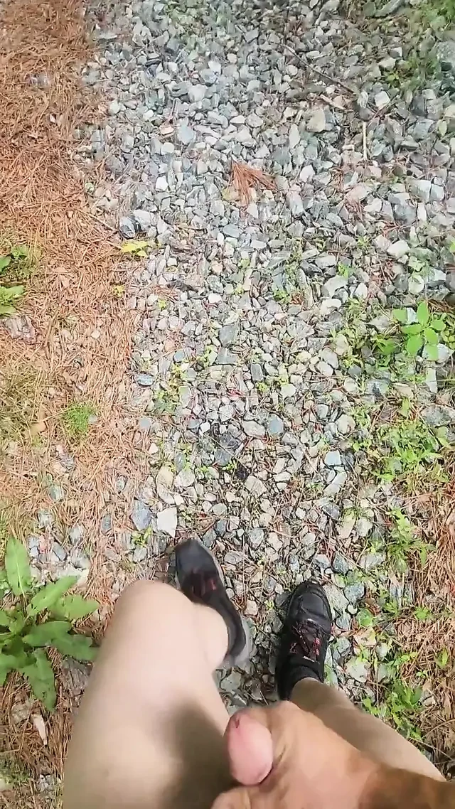 Naked and Jerking in a Random Driveway