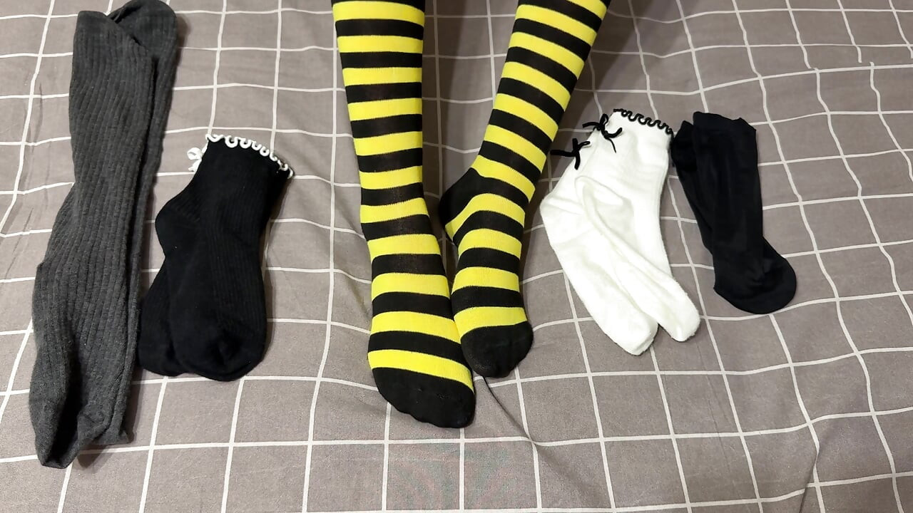 Trying on Collection of Socks, Choose Your Favorites