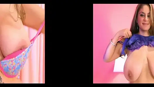 Jerseyli kız Jasmine Shiraz'ın büyük göğüsleri ve kıllı amcığı var