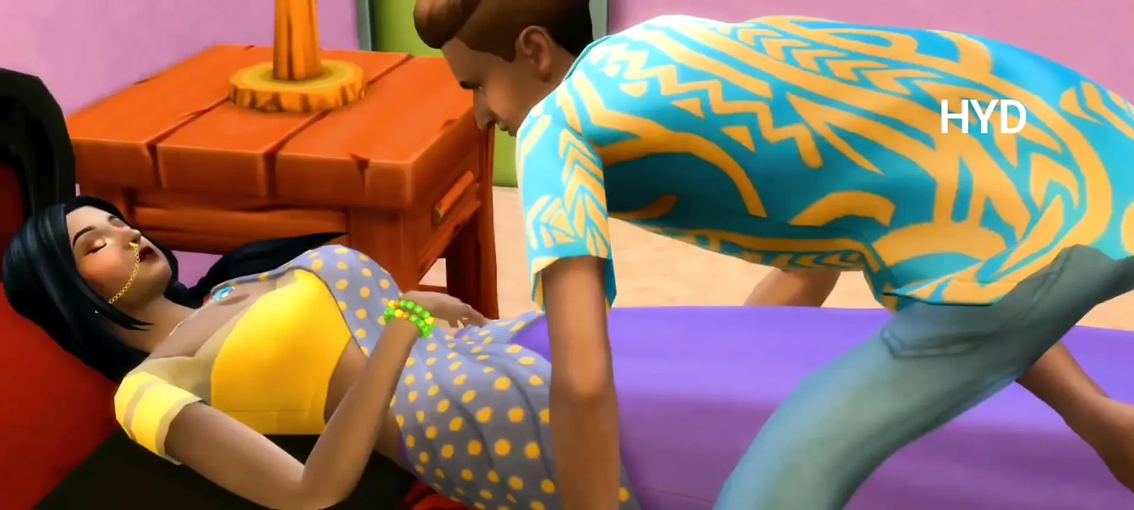 印度继母帮助继子做爱