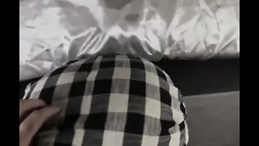 Step mom gets stuck under the bed looking for sex toy, step son gives he...