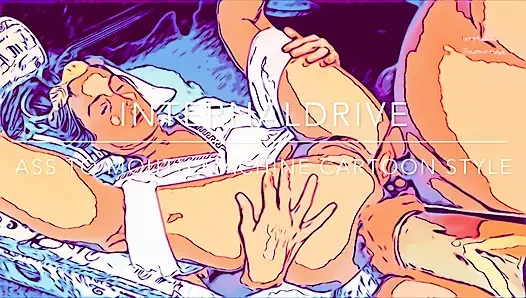 Mesin pantat ke mulut. Gaya kartun Hentai