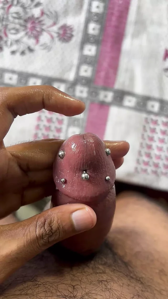 The cock was teased and massaged vigorously.