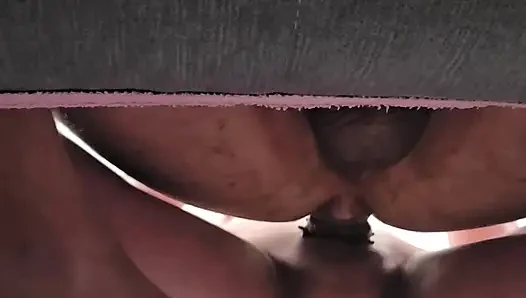 He is fucking again. Doggy style fucking and cumming to his muscle ass.