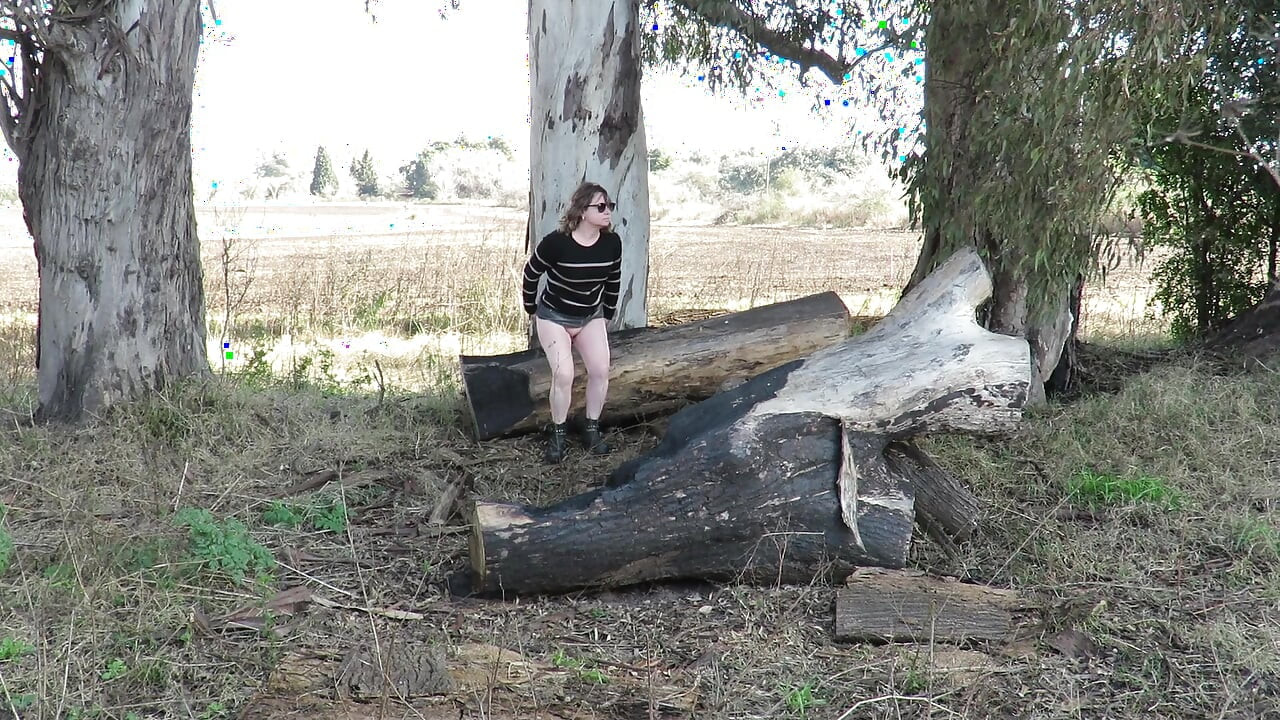 Patricia in the countryside, pee and masturbation outdoors