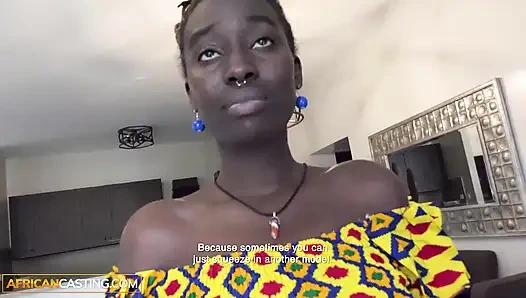 Big Tits & Ass Dark Skin Ebony Rides Big White Cock POV Reverse Cowgirl